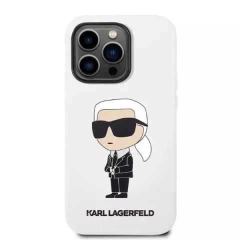 Karl Lagerfeld Etui Karl Lagerfeld KLHCP14XSNIKBCH do iPhone 14 Pro Max 6,7" hardcase Silicone Ikonik biały/white Karl Lagerfeld Etui Karl Lagerfeld KLHCP14XSNIKBCH do iPhone 14 Pro Max 6,7" hardcase Silicone Ikonik biały/white
