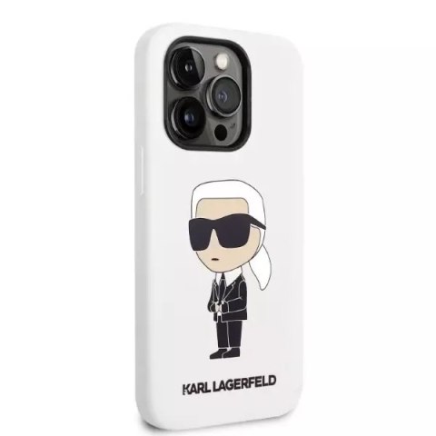 Karl Lagerfeld Etui Karl Lagerfeld KLHCP14XSNIKBCH do iPhone 14 Pro Max 6,7" hardcase Silicone Ikonik biały/white Karl Lagerfeld Etui Karl Lagerfeld KLHCP14XSNIKBCH do iPhone 14 Pro Max 6,7" hardcase Silicone Ikonik biały/white