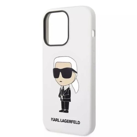 Karl Lagerfeld Etui Karl Lagerfeld KLHCP14XSNIKBCH do iPhone 14 Pro Max 6,7" hardcase Silicone Ikonik biały/white Karl Lagerfeld Etui Karl Lagerfeld KLHCP14XSNIKBCH do iPhone 14 Pro Max 6,7" hardcase Silicone Ikonik biały/white