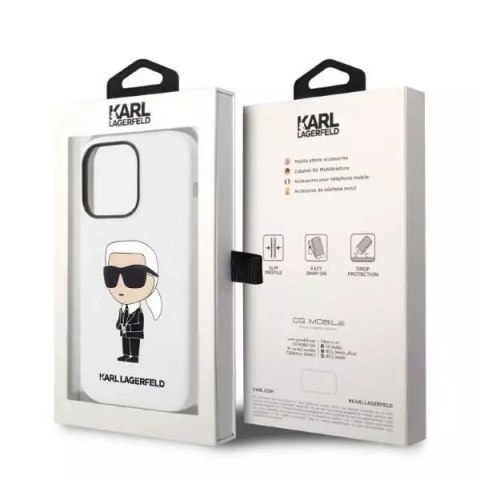 Karl Lagerfeld Etui Karl Lagerfeld KLHCP14XSNIKBCH do iPhone 14 Pro Max 6,7" hardcase Silicone Ikonik biały/white Karl Lagerfeld Etui Karl Lagerfeld KLHCP14XSNIKBCH do iPhone 14 Pro Max 6,7" hardcase Silicone Ikonik biały/white