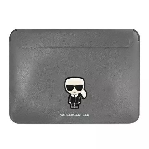 Karl Lagerfeld Karl Lagerfeld Sleeve KLCS14PISFG 13/14" srebrny/siver Saffiano Ikonik Karl Karl Lagerfeld Karl Lagerfeld Sleeve KLCS14PISFG 13/14" srebrny/siver Saffiano Ikonik Karl