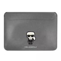 Karl Lagerfeld Karl Lagerfeld Sleeve KLCS16PISFG 16" srebrny/silver Saffiano Ikonik Karl