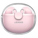 Usams Słuchawki Bluetooth 5.1 USAMS TWS BU series bezprzewodowe różowy/pink BHUBU04