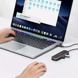 Usams USAMS Adapter HUB 2xUSB + USB-C + HDMI + Micro SD+SD czarny/black SJ575HUB01 (US-SJ575)