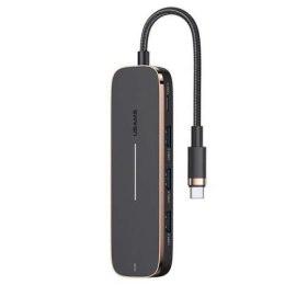 Usams USAMS Adapter HUB 3xUSB + USB-C + HDMI czarny/black SJ578HUB01 (US-SJ578)