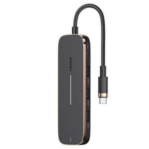 Usams USAMS Adapter HUB 3xUSB + USB-C + HDMI czarny/black SJ578HUB01 (US-SJ578) Usams USAMS Adapter HUB 3xUSB + USB-C + HDMI czarny/black SJ578HUB01 (US-SJ578)