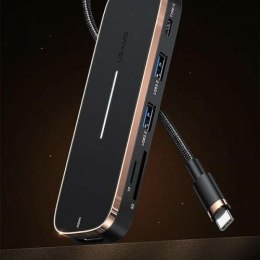 Usams USAMS Adapter HUB 3xUSB + USB-C + HDMI czarny/black SJ578HUB01 (US-SJ578)
