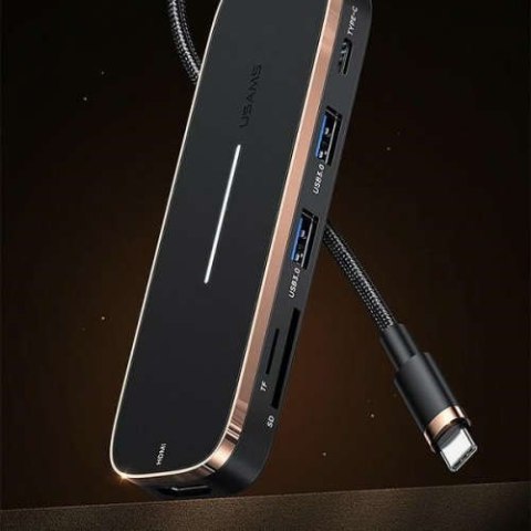 Usams USAMS Adapter HUB 3xUSB + USB-C + HDMI czarny/black SJ578HUB01 (US-SJ578) Usams USAMS Adapter HUB 3xUSB + USB-C + HDMI czarny/black SJ578HUB01 (US-SJ578)