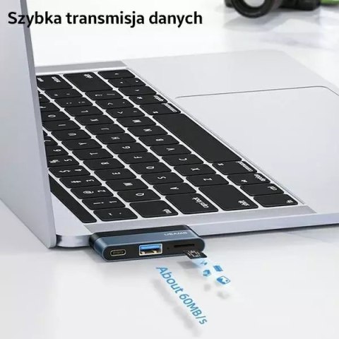 Usams USAMS Adapter HUB USB 3.0/USB-C/Micro SD szary/grey SJ491HUB01 (US-SJ491) Usams USAMS Adapter HUB USB 3.0/USB-C/Micro SD szary/grey SJ491HUB01 (US-SJ491)