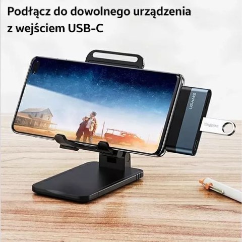 Usams USAMS Adapter HUB USB 3.0/USB-C/Micro SD szary/grey SJ491HUB01 (US-SJ491) Usams USAMS Adapter HUB USB 3.0/USB-C/Micro SD szary/grey SJ491HUB01 (US-SJ491)