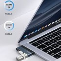 Usams USAMS Adapter HUB USB 3.0/USB-C/Micro SD szary/grey SJ491HUB01 (US-SJ491)