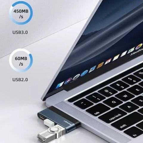 Usams USAMS Adapter HUB USB 3.0/USB-C/Micro SD szary/grey SJ491HUB01 (US-SJ491) Usams USAMS Adapter HUB USB 3.0/USB-C/Micro SD szary/grey SJ491HUB01 (US-SJ491)