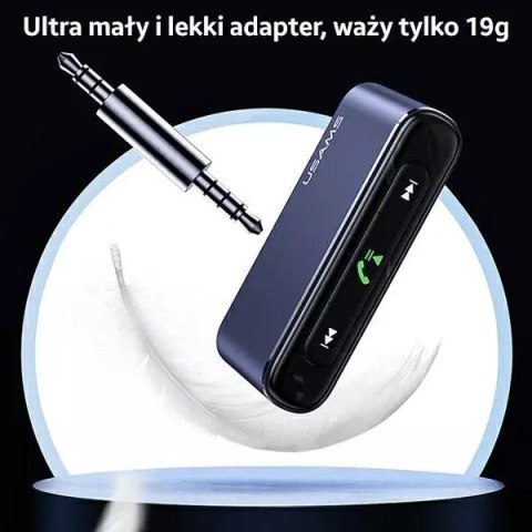 Usams USAMS Adapter audio Bluetooth 5.0 - jack 3.5mm szary/grey SJ519JSQ01 (US-SJ519) Usams USAMS Adapter audio Bluetooth 5.0 - jack 3.5mm szary/grey SJ519JSQ01 (US-SJ519)