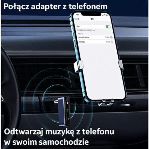 Usams USAMS Adapter audio Bluetooth 5.0 - jack 3.5mm szary/grey SJ519JSQ01 (US-SJ519) Usams USAMS Adapter audio Bluetooth 5.0 - jack 3.5mm szary/grey SJ519JSQ01 (US-SJ519)