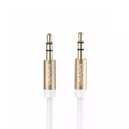 Usams USAMS Adapter audio jack 3,5m - 3,5m 1m biały/white YP102 (YP-01)