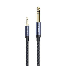 Usams USAMS Adapter audio jack 3,5mm - 6,35mm 1.2m czarny/black SJ539YP01 (US-SJ539)