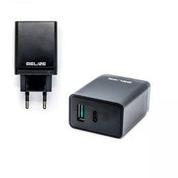 Beline Ładowarka sieciowa Beline 1xUSB i 1xUSB-C 5A 18W czarny/black (only head)