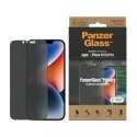 PanzerGlass Szkło PanzerGlass Ultra-Wide Fit do iPhone 14 / 13 Pro / 13 / 16e 6,1" Privacy Screen Protection Antibacterial P2771