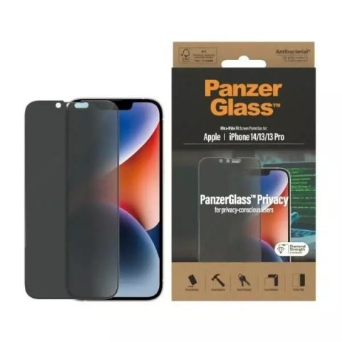 PanzerGlass Szkło PanzerGlass Ultra-Wide Fit do iPhone 14 / 13 Pro / 13 / 16e 6,1" Privacy Screen Protection Antibacterial P2771 PanzerGlass Szkło PanzerGlass Ultra-Wide Fit do iPhone 14 / 13 Pro / 13 / 16e 6,1" Privacy Screen Protection Antibacterial P2771