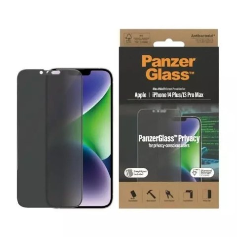 PanzerGlass Szkło PanzerGlass Ultra-Wide Fit do iPhone 14 Plus / 13 Pro Max 6,7" Privacy Screen Protection Antibacterial Easy Aligner Includ PanzerGlass Szkło PanzerGlass Ultra-Wide Fit do iPhone 14 Plus / 13 Pro Max 6,7" Privacy Screen Protection Antibacterial Easy Aligner Includ