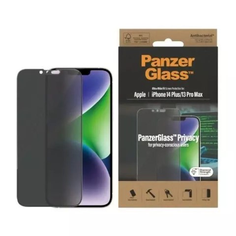 PanzerGlass Szkło PanzerGlass Ultra-Wide Fit do iPhone 14 Plus / 13 Pro Max 6,7" Privacy Screen Protection Antibacterial P2773 PanzerGlass Szkło PanzerGlass Ultra-Wide Fit do iPhone 14 Plus / 13 Pro Max 6,7" Privacy Screen Protection Antibacterial P2773