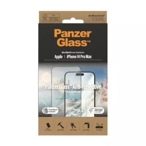 PanzerGlass Szkło PanzerGlass Ultra-Wide Fit do iPhone 14 Pro Max 6,7" Screen Protection Anti-reflective Antibacterial Easy Aligner Included PanzerGlass Szkło PanzerGlass Ultra-Wide Fit do iPhone 14 Pro Max 6,7" Screen Protection Anti-reflective Antibacterial Easy Aligner Included