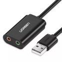 UGreen Adapter UGREEN zewnętrzna karta dźwiękowa muzyczna USB - 3,5 mm mini jack 15cm czarny (30724)