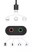 UGreen Adapter UGREEN zewnętrzna karta dźwiękowa muzyczna USB - 3,5 mm mini jack 15cm czarny (30724)