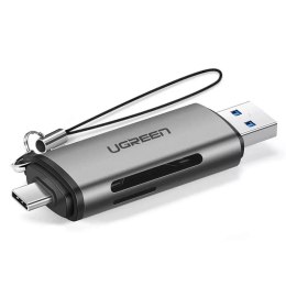 UGreen Czytnik kard UGREEN SD / micro SD na USB 3.0 / USB Typ C 3.0 szary (50706)