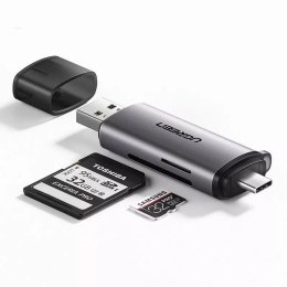 UGreen Czytnik kard UGREEN SD / micro SD na USB 3.0 / USB Typ C 3.0 szary (50706)