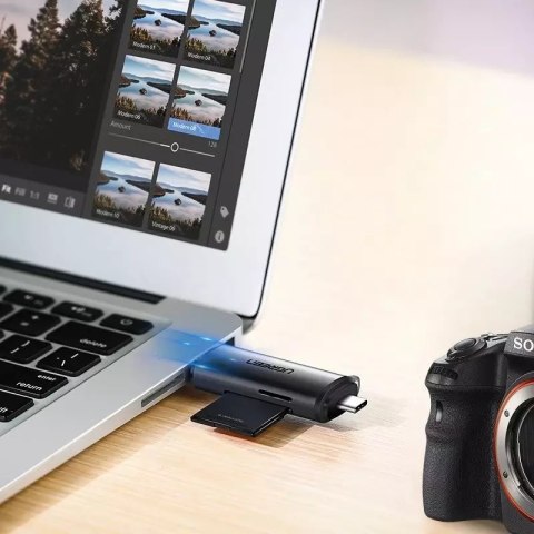 UGreen Czytnik kard UGREEN SD / micro SD na USB 3.0 / USB Typ C 3.0 szary (50706) UGreen Czytnik kard UGREEN SD / micro SD na USB 3.0 / USB Typ C 3.0 szary (50706)