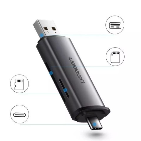 UGreen Czytnik kard UGREEN SD / micro SD na USB 3.0 / USB Typ C 3.0 szary (50706) UGreen Czytnik kard UGREEN SD / micro SD na USB 3.0 / USB Typ C 3.0 szary (50706)