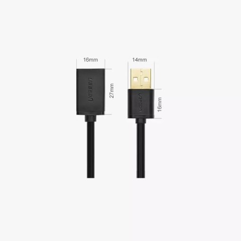 UGreen Kabel UGREEN przewód przejściówka USB (żeński) - USB (męski) 2m czarny (10316) UGreen Kabel UGREEN przewód przejściówka USB (żeński) - USB (męski) 2m czarny (10316)