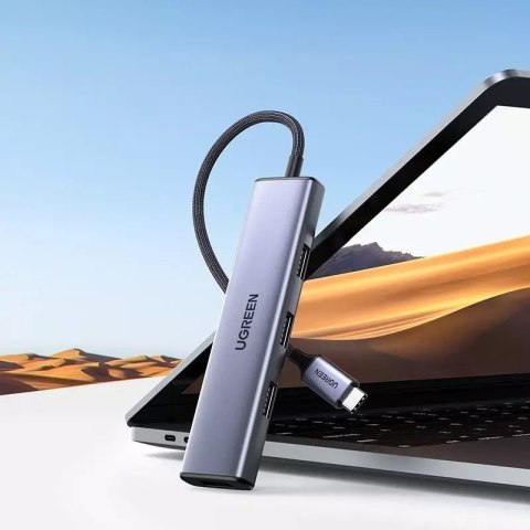 UGreen Rozdzielacz UGREEN HUB USB Typ C - 4x USB 3.2 Gen 1 srebrny (CM473 20841) UGreen Rozdzielacz UGREEN HUB USB Typ C - 4x USB 3.2 Gen 1 srebrny (CM473 20841)
