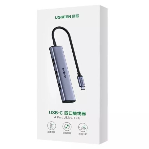 UGreen Rozdzielacz UGREEN HUB USB Typ C - 4x USB 3.2 Gen 1 srebrny (CM473 20841) UGreen Rozdzielacz UGREEN HUB USB Typ C - 4x USB 3.2 Gen 1 srebrny (CM473 20841)