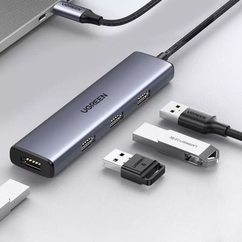 UGreen Rozdzielacz UGREEN HUB USB Typ C - 4x USB 3.2 Gen 1 srebrny (CM473 20841) UGreen Rozdzielacz UGREEN HUB USB Typ C - 4x USB 3.2 Gen 1 srebrny (CM473 20841)