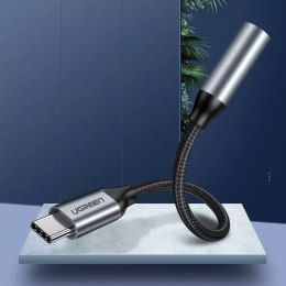 UGreen Ugreen przejściówka do słuchawek z 3,5 mm mini jack na USB Typ C 10 cm szary (30632)
