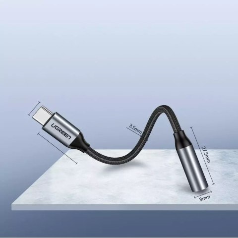 UGreen Ugreen przejściówka do słuchawek z 3,5 mm mini jack na USB Typ C 10 cm szary (30632) UGreen Ugreen przejściówka do słuchawek z 3,5 mm mini jack na USB Typ C 10 cm szary (30632)