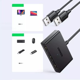 UGreen Ugreen przełącznik adapter switch box USB 2 wejścia - 3 wyjścia czarny (CM409)