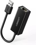 UGreen Zewnęrza karta sieciowa UGREEN RJ45 - USB 2.0 100 Mbps Ethernet czarny (CR110 20254)