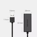 UGreen Zewnęrza karta sieciowa UGREEN RJ45 - USB 2.0 100 Mbps Ethernet czarny (CR110 20254)