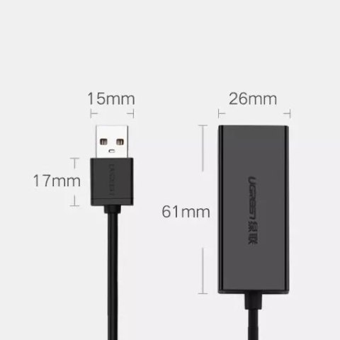 UGreen Zewnęrza karta sieciowa UGREEN RJ45 - USB 2.0 100 Mbps Ethernet czarny (CR110 20254) UGreen Zewnęrza karta sieciowa UGREEN RJ45 - USB 2.0 100 Mbps Ethernet czarny (CR110 20254)