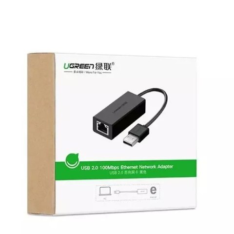 UGreen Zewnęrza karta sieciowa UGREEN RJ45 - USB 2.0 100 Mbps Ethernet czarny (CR110 20254) UGreen Zewnęrza karta sieciowa UGREEN RJ45 - USB 2.0 100 Mbps Ethernet czarny (CR110 20254)