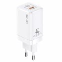 Usams USAMS Ład. siec. T41 USB-C+USB GaN 47W PD+QC (only head) Fast Charging biały/white CC137TC02 (US-CC137)