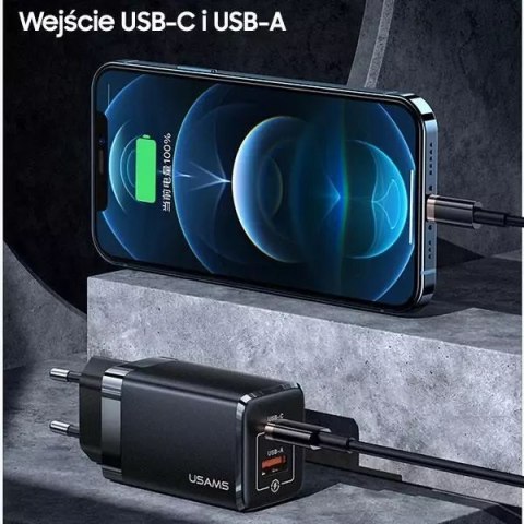Usams USAMS Ład. siec. T41 USB-C+USB GaN 47W PD+QC (only head) Fast Charging biały/white CC137TC02 (US-CC137) Usams USAMS Ład. siec. T41 USB-C+USB GaN 47W PD+QC (only head) Fast Charging biały/white CC137TC02 (US-CC137)
