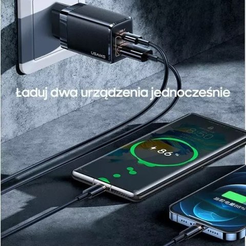 Usams USAMS Ład. siec. T41 USB-C+USB GaN 47W PD+QC (only head) Fast Charging biały/white CC137TC02 (US-CC137) Usams USAMS Ład. siec. T41 USB-C+USB GaN 47W PD+QC (only head) Fast Charging biały/white CC137TC02 (US-CC137)
