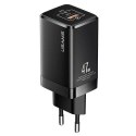 Usams USAMS Ład. siec. T41 USB-C+USB GaN 47W PD+QC (only head) Fast Charging czarny/black CC137TC01 (US-CC137)