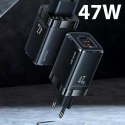 Usams USAMS Ład. siec. T41 USB-C+USB GaN 47W PD+QC (only head) Fast Charging czarny/black CC137TC01 (US-CC137)