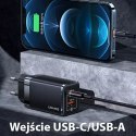 Usams USAMS Ład. siec. T41 USB-C+USB GaN 47W PD+QC (only head) Fast Charging czarny/black CC137TC01 (US-CC137)