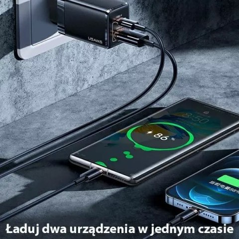 Usams USAMS Ład. siec. T41 USB-C+USB GaN 47W PD+QC (only head) Fast Charging czarny/black CC137TC01 (US-CC137) Usams USAMS Ład. siec. T41 USB-C+USB GaN 47W PD+QC (only head) Fast Charging czarny/black CC137TC01 (US-CC137)